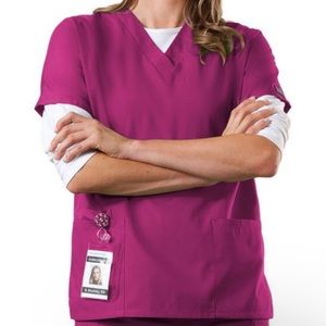 Maroon Cherokee Scrubs SET -small tall bottoms, XXS top